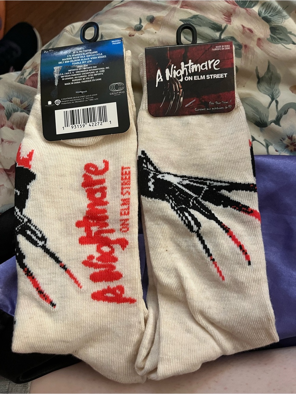 A nightmare on Elm Street Graphic Crew Socks